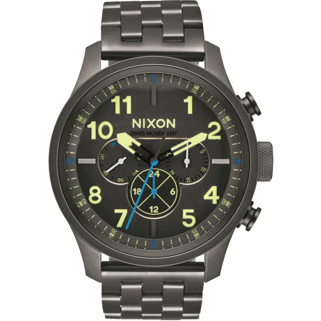 【NIXON】SAFARI DUAL TIME LEATHER 怒海潛龍時尚腕錶(A10811418)