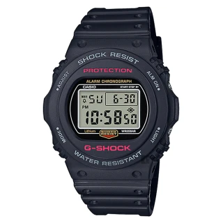 【CASIO 卡西歐】G-SHOCK 35周年復刻電子錶(DW-5750E-1DR)