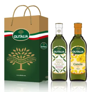 【Olitalia 奧利塔】特級初榨橄欖油+頂級芥花油禮盒組(750mlx2瓶)