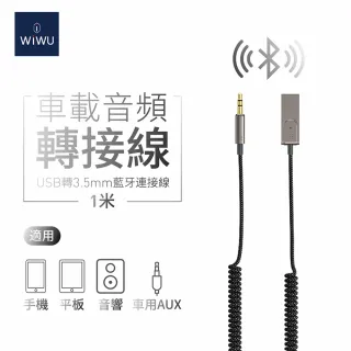 【WiWU】車用音頻轉接線 AUX藍牙音頻線(USB TO 3.5mm  YP04)