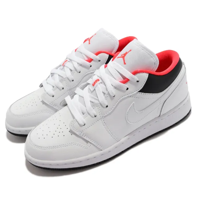 NIKE 耐吉】休閒鞋Air Jordan 1 Low GS 女鞋經典款喬丹一代皮革穿搭大童白紅(553560-160) - momo購物網