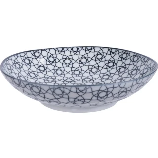 【Tokyo Design】瓷製深餐盤(花繩黑21cm)