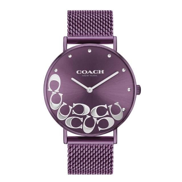 【COACH】設計款logo面盤米蘭帶腕錶36mm(14503823)