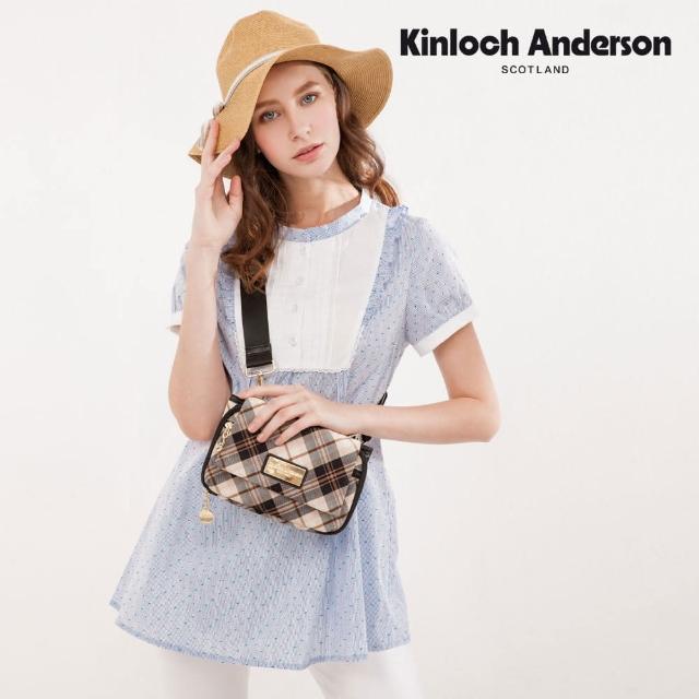 Kinloch Anderson【Kinloch Anderson 金安德森女裝】俏麗立領剪接平塔克條紋短袖上衣(襯衫-棉質-藍/紅)