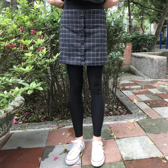 【Yakpak猴】涼感彈力假兩件百搭褲裙2+1