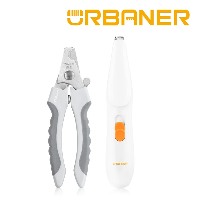 【URBANER 奧本】迷你款寵物腳底毛電剪+寵物安全指甲剪-小MB-021+CT-21(寵物電剪/電剪/指甲剪)