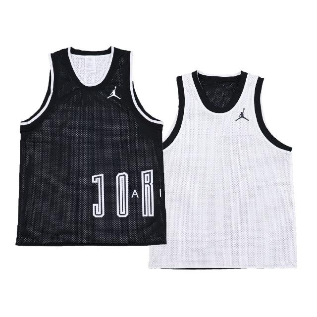 【NIKE 耐吉】背心 Jordan Sport Jerseys 男款 喬丹 飛人 籃球 球衣 雙面穿 運動休閒 黑 白(DA7235-010)