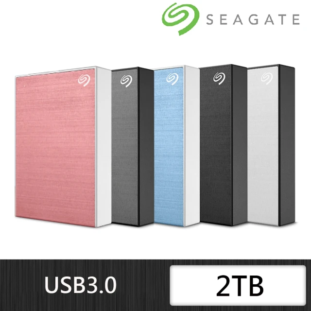 【SEAGATE 希捷】One Touch 2TB 2.5吋外接硬碟(極夜黑/星鑽銀/冰川藍/太空灰/玫瑰金)