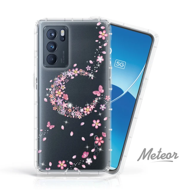 【Meteor】OPPO Reno6 Pro 5G 奧地利彩鑽空壓防摔手機殼(櫻月)