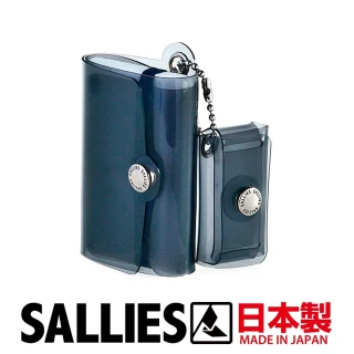 【SALLIES】日本迷你透視輕量化錢包 零錢包 皮夾 收納包(透明黑)