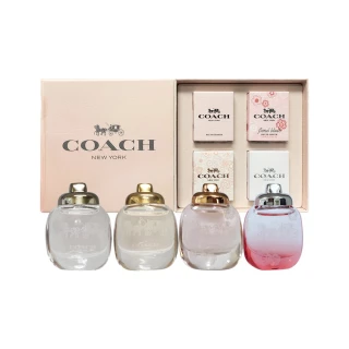 【COACH】熱銷款小香禮盒4.5mlX4入(時尚經典+芙洛麗+嫣紅芙洛麗-平行輸入)