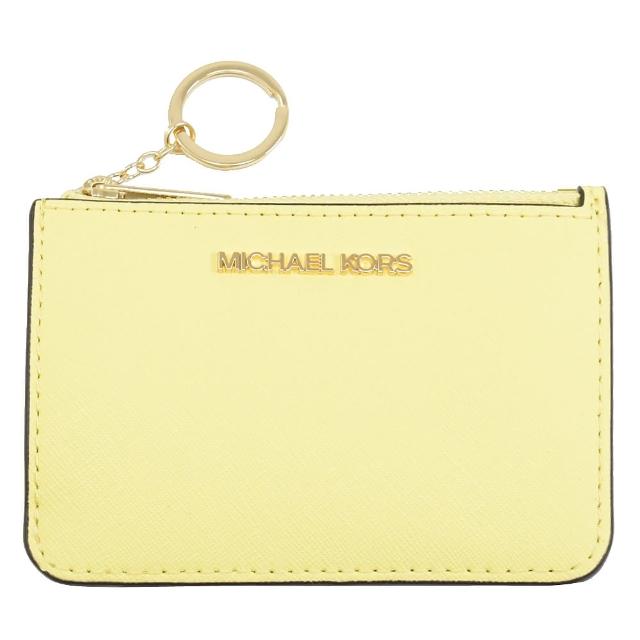 Michael Kors【Michael Kors】經典LOGO信用卡證件鑰匙圈零錢包(奶油黃)