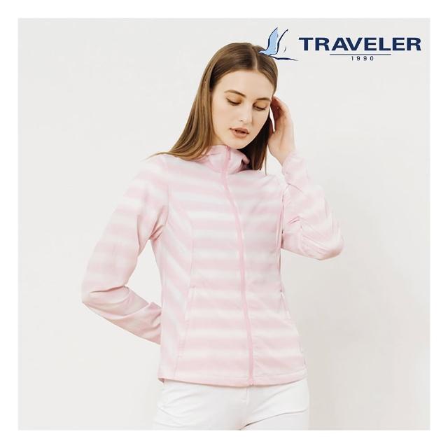 TRAVELER 旅行者【TRAVELER 旅行者】女款-撥水自體收納抗UV拇指孔外套_211TR213-12(粉紅色)