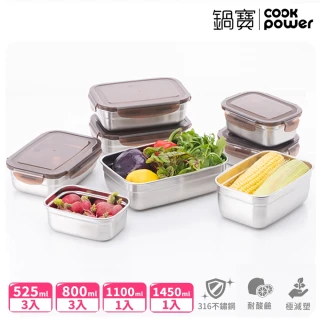【CookPower 鍋寶】316不鏽鋼保鮮盒傳奇組合(二選一)