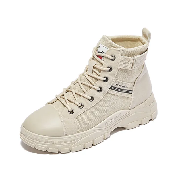 Ln 現 預英倫風率性厚底機車靴 綁帶 短靴 軍靴 馬丁靴 奶茶色 Momo購物網