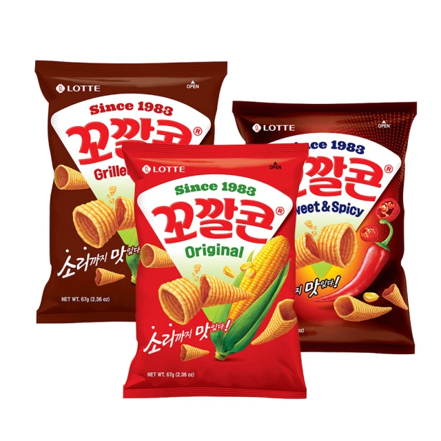 【Lotte 樂天】韓國樂天玉米脆角72g(原味/甜辣/烤玉米)