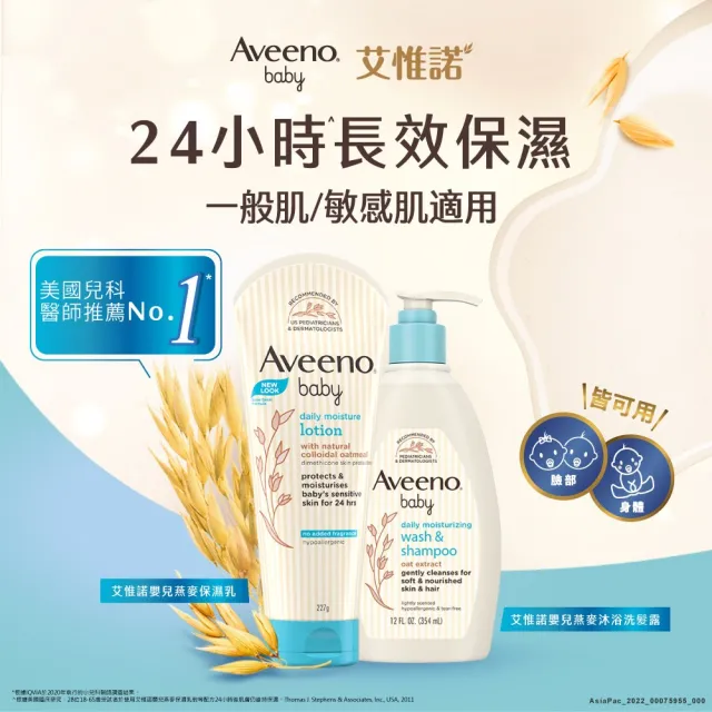 Aveeno 艾惟諾 嬰兒燕麥保濕乳 227g 嬰兒乳液 Momo購物網