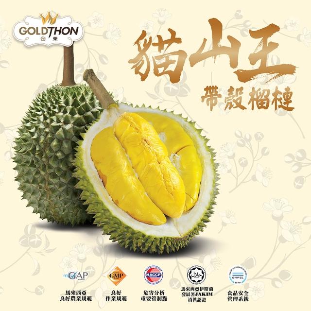 【Gold Thon】馬來西亞液態氮貓山王帶殼榴槤A果1.8~2.3KG*1顆(液態氮帶殼貓山王禮盒裝)