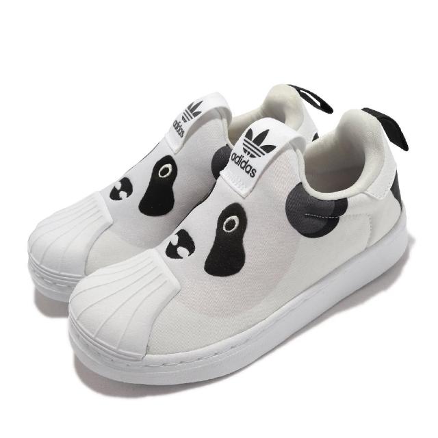 【adidas 愛迪達】休閒鞋 Superstar 360 C 運動 童鞋 愛迪達 貝殼頭 襪套 動物造型 中童 白 灰(Q46317)