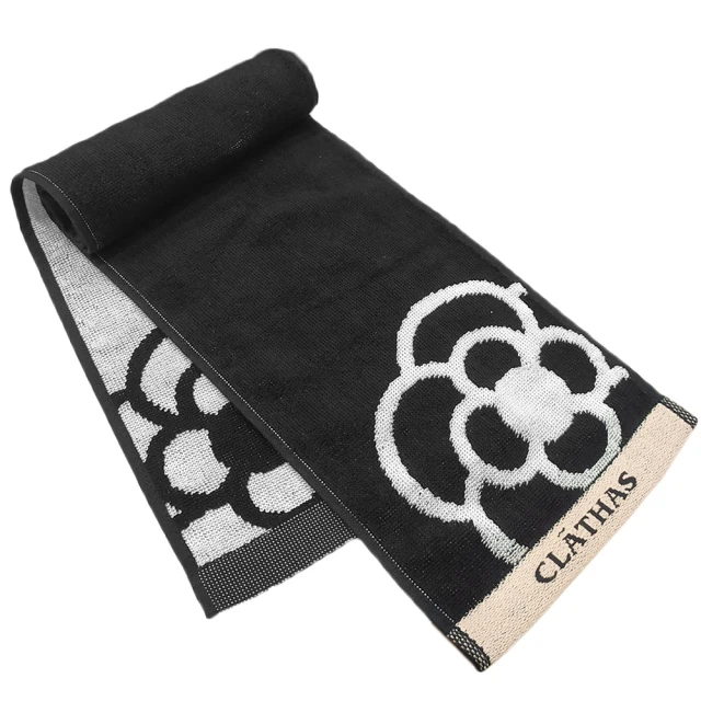 【CLATHAS】山茶花經典LOGO雙面涼感運動巾圍巾(黑色)
