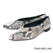 【TINO BELLINI 貝里尼】巴西進口尖楦蛇紋牛皮平底鞋FWBV0026