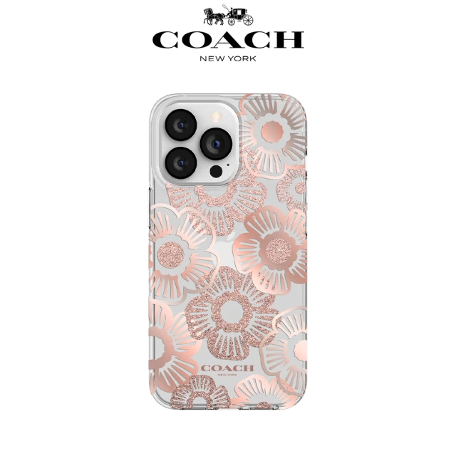 【COACH】iPhone 13 6.1吋 手機防摔保護殼(茶花)