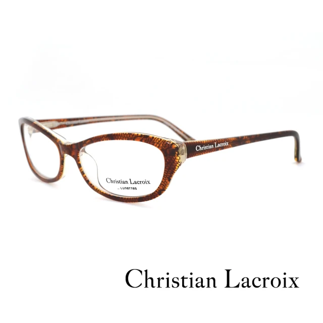 【Christian Lacroix】法式浪漫蕾絲網紋風格光學眼鏡(橘色 - CL1019-163)