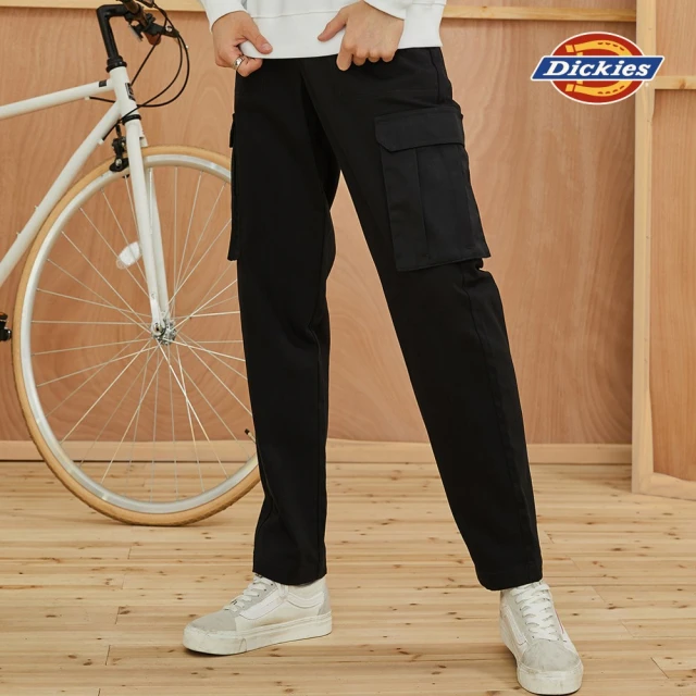 【Dickies】男款黑色帆布多袋休閒長褲｜DK009457BLK