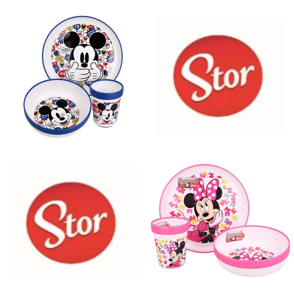 【Stor】迪士尼三入防滑餐具組-多款可選(兒童餐具/杯子/盤/碗/迪士尼/防滑餐具)