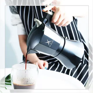 【DR.Story】歐美熱銷時尚加厚304不鏽鋼咖啡摩卡壺(咖啡壺 不鏽鋼摩卡壺)