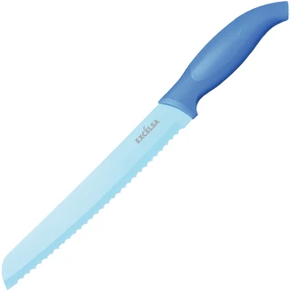 【EXCELSA】Color不沾鋸齒麵包刀(藍20cm)