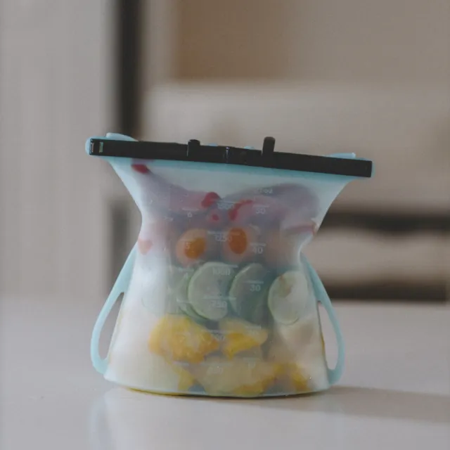【仁舟淨塑】矽膠保鮮袋/舒肥袋/矽密袋1500ml(藍莓藍)/