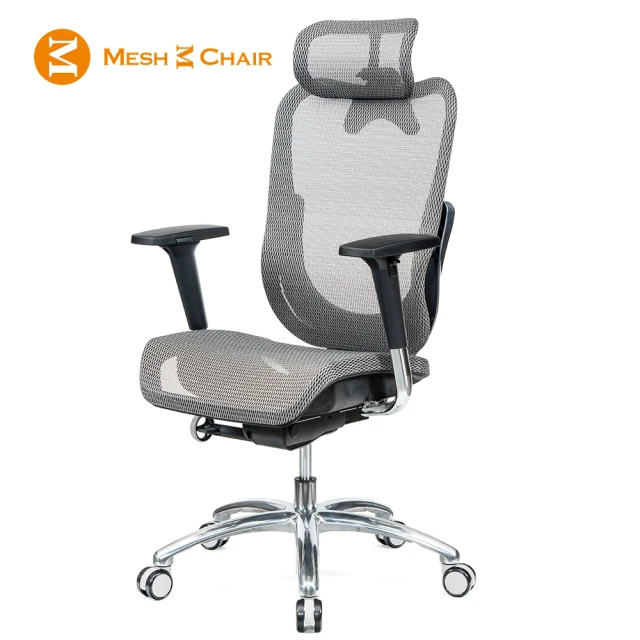 【Mesh 3 Chair】華爾滋人體工學網椅-尊爵版-銀灰(人體工學椅、網椅、電腦椅、主管椅)