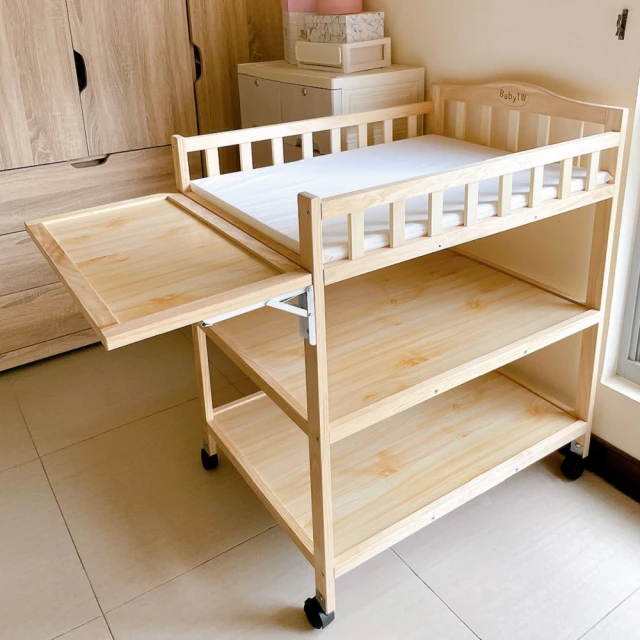 【BabyTW】實木尿布台複合兒童按摩臺☆加大款(SGS無毒認證合格/媽咪顧腰神器)