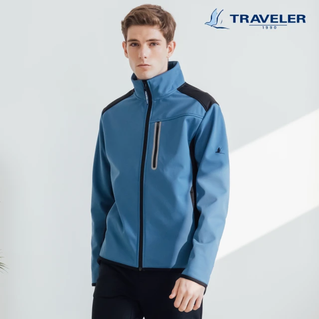 【TRAVELER 旅行者】男款Soft Shell 防風撥水保暖外套_212TR211-56(防風保暖外套)