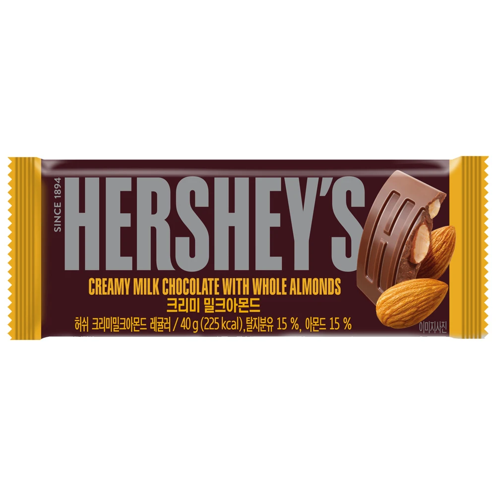 【Hersheys 好時】杏仁夾餡牛奶巧克力片裝40g(巧克力)