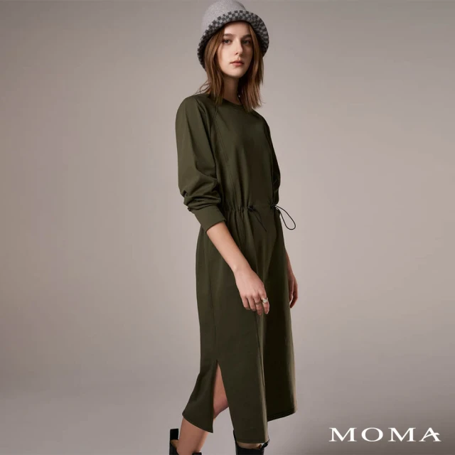 MOMA【MOMA】腰部抽繩長版上衣(綠色)