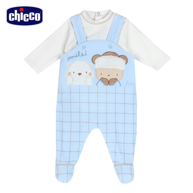 【Chicco】登山趣-格紋兩件式背心褲套裝(2021秋冬)