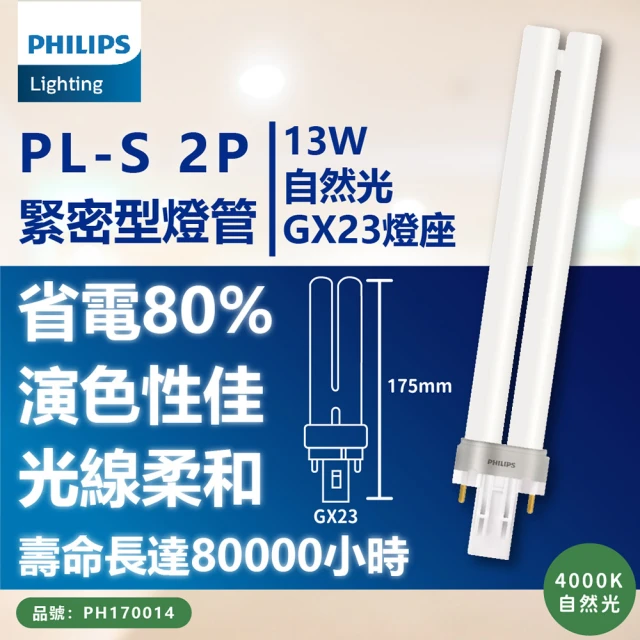【Philips 飛利浦】3入 PL-S 13W 840 冷白光 2P _ PH170014
