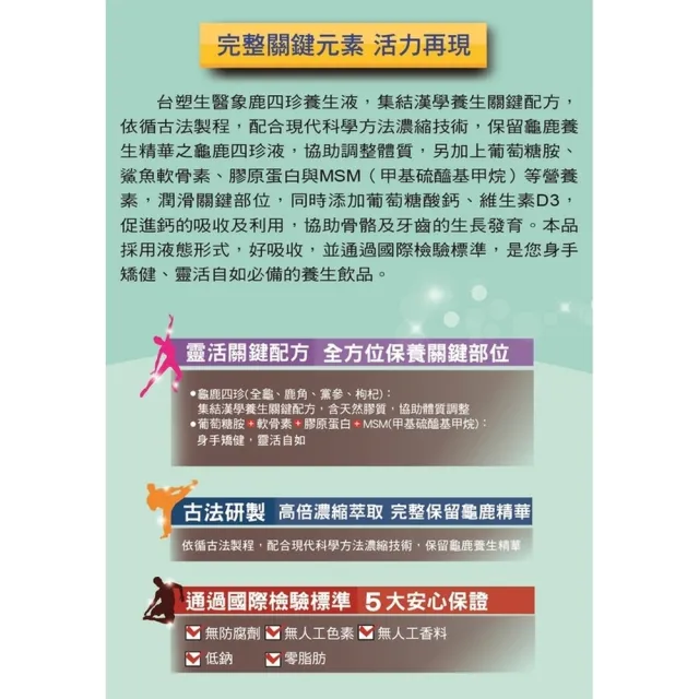 台塑生醫 醫之方龜鹿四珍養生液50ml 14瓶 盒 3盒 組 Momo購物網