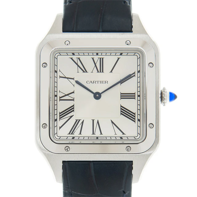 【Cartier 卡地亞】SANTOS-DUMONT海軍藍超大型手動上鍊款x46.6mmx33.9mm(WSSA0032)