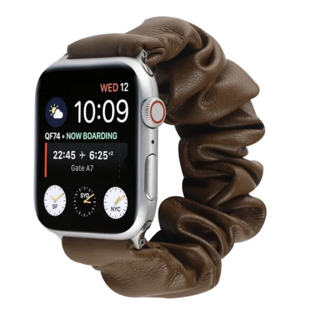 LOYALTY】Apple Watch1/2/3/4/5/6/SE 皮革質感大腸圈彈力鬆緊錶帶38/40/42/44mm  7色(皮革大腸圈41/45mm) - momo購物網