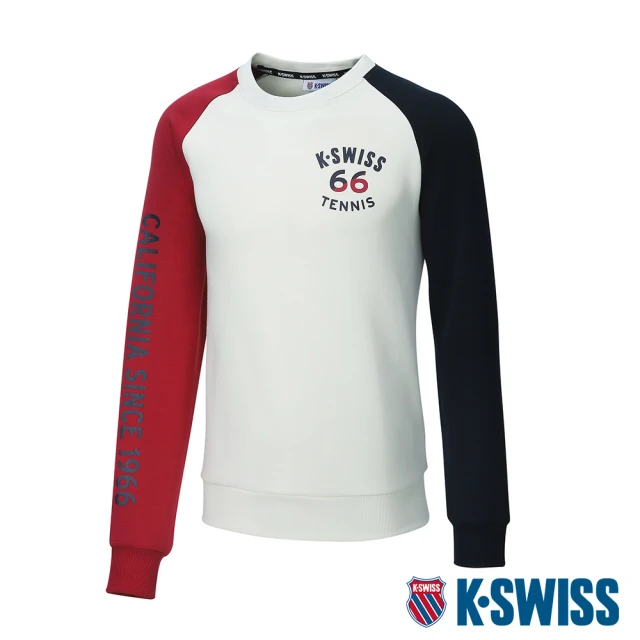 K-SWISS【K-SWISS】拉克蘭長袖上衣 2 Colors SL Sweatshirt-男-米白(105723-270)