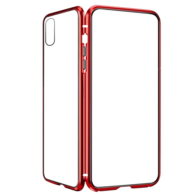 iPhoneX XS 金屬全包覆磁吸雙面9H鋼化膜手機保護殼(X手機殼 XS手機殼)