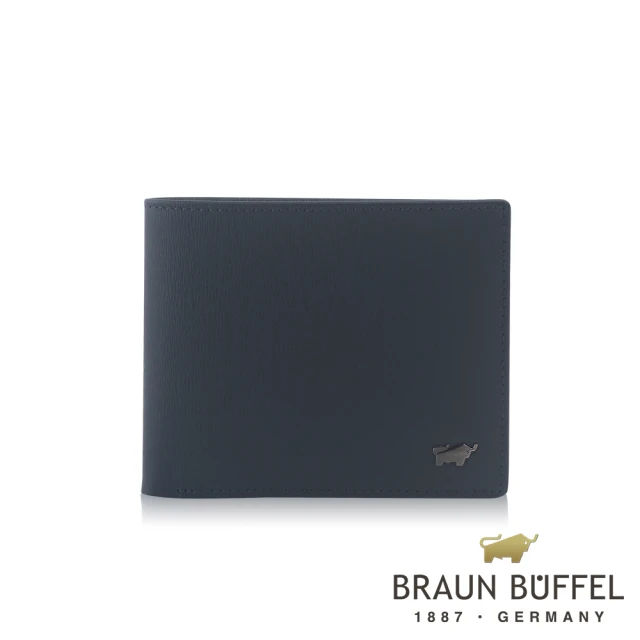 【BRAUN BUFFEL 德國小金牛】台灣總代理 默瑟-II 4卡零錢袋皮夾-印度藍(BF384-315-II)