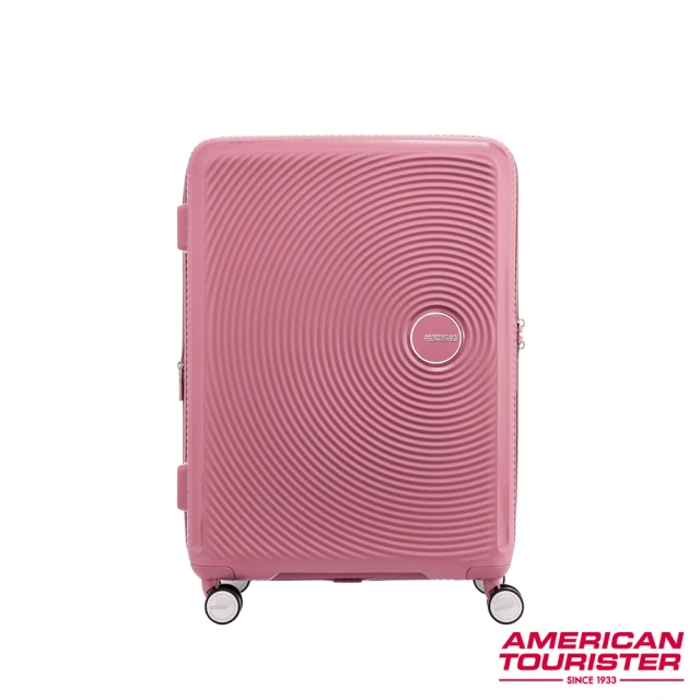 【AMERICAN TOURISTER 美國旅行者】30吋Curio立體唱盤防盜拉鍊硬殼可擴充TSA行李箱(櫻紅)