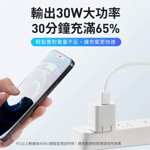 Wiwu 30w Gan氮化鎵迷你快充充電器pd充電器 支援iphone13 Ipad Mini Bsmi認證 Momo購物網