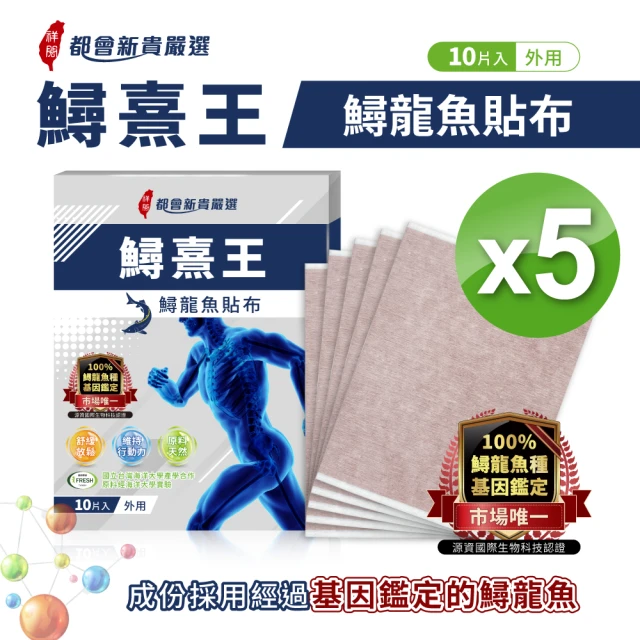 【都會新貴嚴選】鱘熹王專用貼布 / 鱘龍魚主成份10片/盒(共五盒)