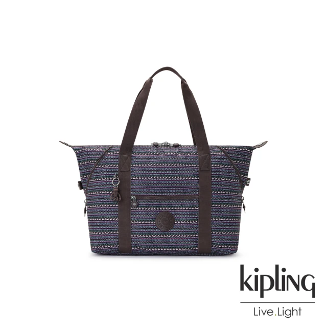 KIPLING【KIPLING】波西米亞條紋圖騰手提側背包-ART M