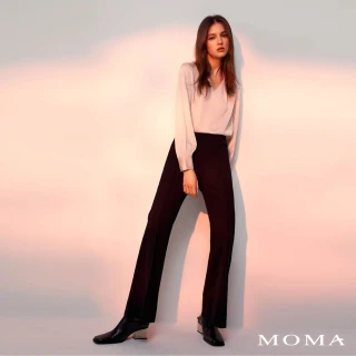 【MOMA】中線造型顯瘦喇叭褲(黑色)